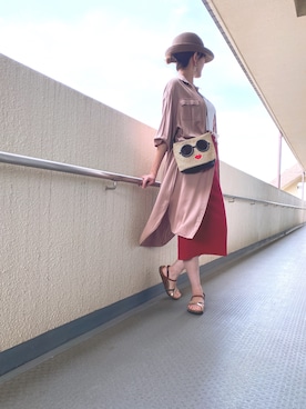 「とろみシャツ」｜「アイテム（ワンピース/ドレス）」を使った、kyk0622さん（レディース・168cm）の夏コーディネート
