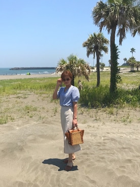 「ISOOK（アイスー）のアイテム（サンダル）」を使った、eriさん（レディース・159cm）の夏コーディネート