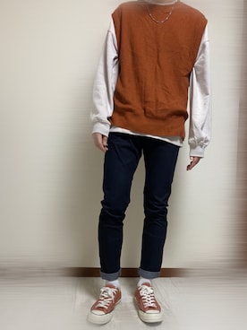 「GU（ジーユー）の（GU）スキニーフィットジーンズ（MEN ⁄ ジーンズ）」を使った、tomo0106さん（メンズ・175cm）の春コーディネート