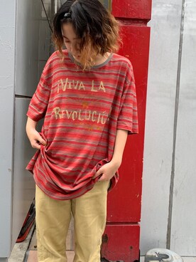 「80年代」｜「アイテム（Tシャツ/カットソー）」を使った、虹七さん（レディース・148cm）の夏コーディネート