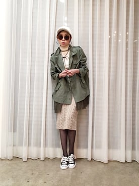 「CONVERSE（コンバース）のconverse（コンバース） ALL STAR OX（オールスターOX）（スニーカー）」を使った、ga625さん（レディース・161cm）の冬コーディネート