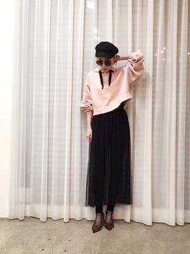 「GRL（グレイル）のアイテム（ピアス（両耳用））」を使った、ga625さん（レディース・161cm）の冬コーディネート