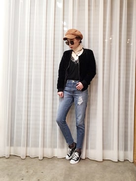 「CONVERSE（コンバース）のconverse（コンバース） ALL STAR OX（オールスターOX）（スニーカー）」を使った、ga625さん（レディース・161cm）の冬コーディネート