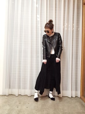 「UNIQLO（ユニクロ）のWOMEN ウルトラストレッチジーンズ（デニムパンツ）」を使った、ga625さん（レディース・161cm）の冬コーディネート