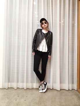 「UNIQLO（ユニクロ）のWOMEN ウルトラストレッチジーンズ（デニムパンツ）」を使った、ga625さん（レディース・161cm）の春コーディネート