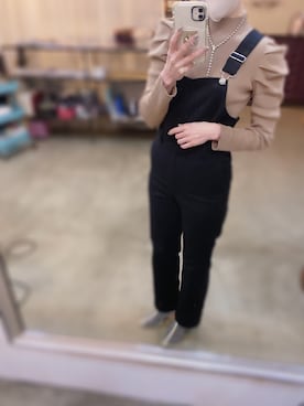 「タイトシルエット」｜「アイテム（オールインワン・サロペット）」を使った、ga625さん（レディース・162cm）の冬コーディネート