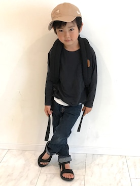 「Herschel Supply（ハーシェルサプライ）のアイテム」を使った、moa&ashuさん（キッズ・110cm）の夏コーディネート