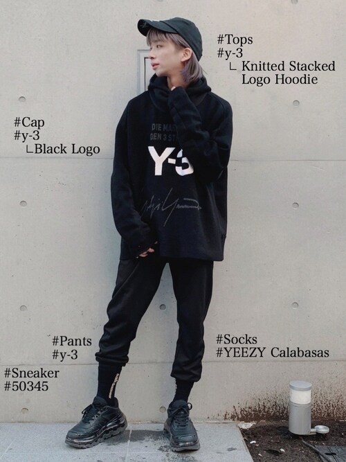 Y-3 KNITTED STACKED LOGO