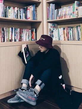 「mastermind JAPAN（マスターマインド）のアイテム（帽子）」を使った、Haochanghxxさん（メンズ・167cm）の秋コーディネート