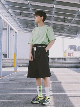 「ANDERSSON BELL（アンダースンベル）のアイテム（シューズ）」を使った、Haochanghxxさん（メンズ・168cm）の夏コーディネート