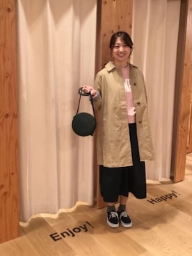 「coenスタッフスタイリング」｜「アイテム（ステンカラーコート）」を使った、みやたけさん（レディース・167cm）の秋コーディネート