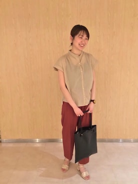 「赤パンツ」｜みやたけさん（レディース・167cm）の春コーディネート