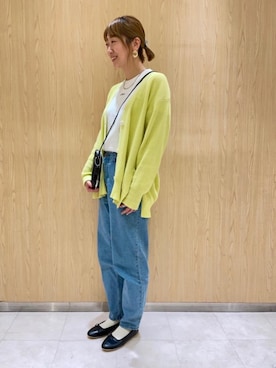 「USAコットン」｜「アイテム（バレエシューズ）」を使った、みやたけさん（レディース・167cm）の春コーディネート