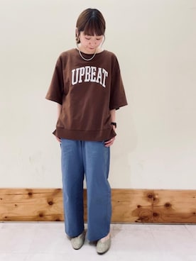 「USAコットン」｜「アイテム（サンダル）」を使った、みやたけさん（レディース・167cm）の春コーディネート