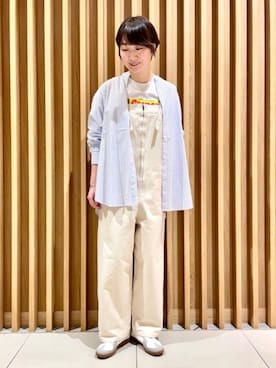 「coen（コーエン）のアイテム（オールインワン・サロペット）」を使った、みやたけさん（レディース・167cm）の冬コーディネート