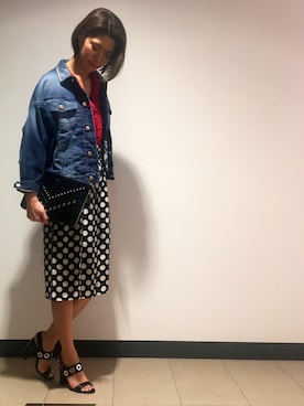 「レトロワンピース」｜「アイテム（ジャケット/アウター）」を使った、つっきーさん（レディース・173cm）の冬コーディネート