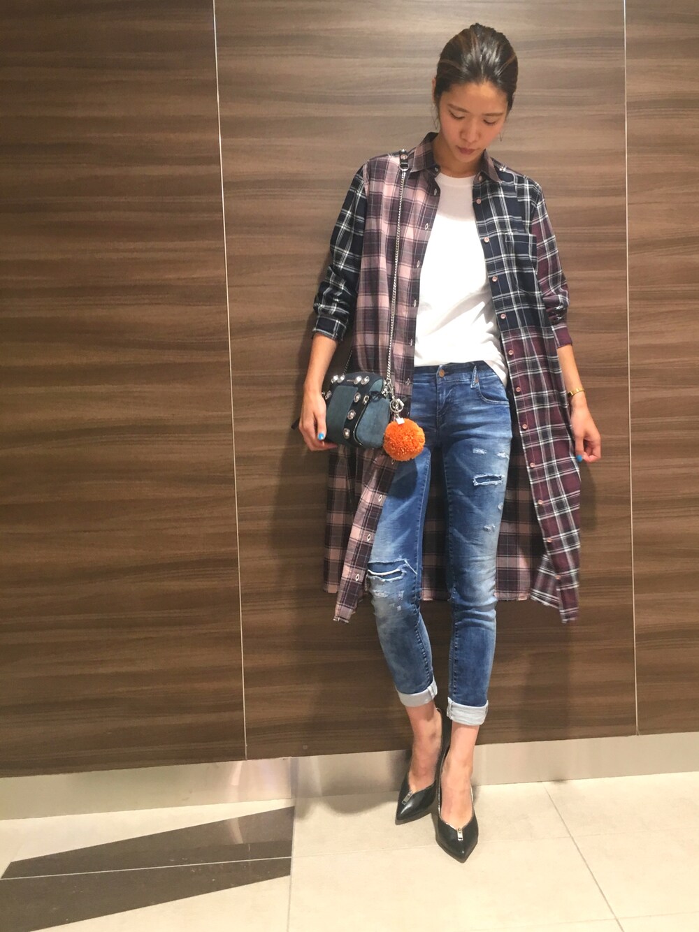 「diesel denim、DENIM CAMPAIGN」｜「DIESELのアイテム（ワンピース、その他）」を使った、つっきーさん（レディース・173cm）の夏コーディネートの1枚目の写真