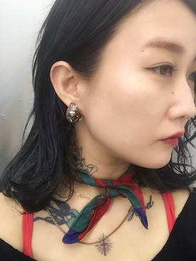 「durfe（デューフ）のアイテム（ピアス（両耳用））」を使った、MOCOSHさん（レディース・151cm）の夏コーディネート