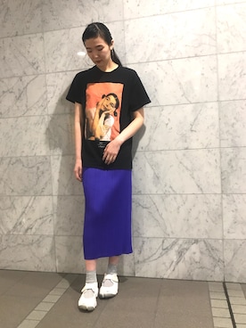 「JOURNAL STANDARD（ジャーナルスタンダード）のアイテム（Tシャツ/カットソー、ブラック系）」を使った、MIYUKIさん（レディース・172cm）の夏コーディネート