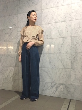 「Aalto（アールト）のAalto - ハイウエスト フレアジーンズ - women - コットン - 36（デニムパンツ、ブルー系）」を使った、MIYUKIさん（レディース・172cm）の夏コーディネート