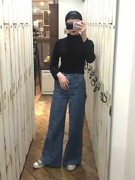 「FUMIKA_UCHIDA（フミカウチダ）のアイテム（デニムパンツ、ブルー系）」を使った、MIYUKIさん（レディース・172cm）の秋コーディネート