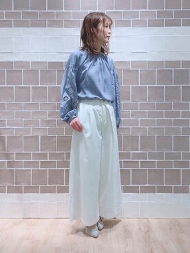 「アイテム（パンプス、グレー系）」を使った、harumilkさん（レディース・153cm）の春コーディネート