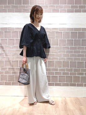 「アイテム（パンプス、グレー系）」を使った、harumilkさん（レディース・153cm）の春コーディネート