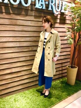 「ドレスキップ」｜「アイテム（トレンチコート）」を使った、Ntm‼︎さん（レディース・172cm）の冬コーディネート