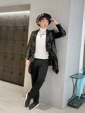 「NET（ネット）のアイテム（スラックス）」を使った、spardaさん（メンズ・175cm）の冬コーディネート