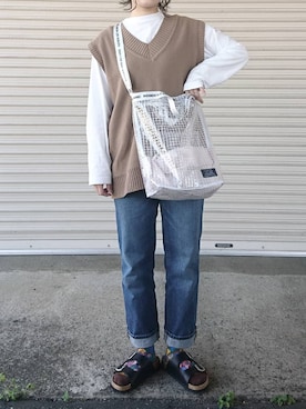 「ハイウエストストレートジーンズ」｜ものさん（レディース・157cm）の春コーディネート