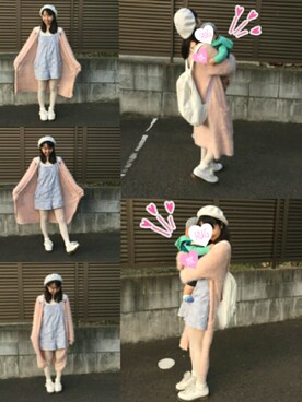 「白タイツ」｜「アイテム（オールインワン・サロペット）」を使った、nonさん（レディース・154cm）の春コーディネート