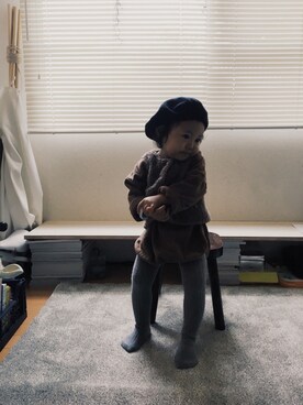 「2歳3ヶ月」｜「アイテム（スウェット）」を使った、SaYaさん（キッズ・80cm）の秋コーディネート