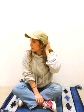 「アクティブ」｜「アイテム（キャップ）」を使った、minomushiさん（レディース・147cm）の秋コーディネート