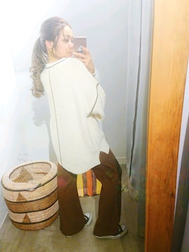 「Auntie Rosa Holiday（アンティローザホリデー）のアイテム（その他パンツ）」を使った、minomushiさん（レディース・147cm）の冬コーディネート