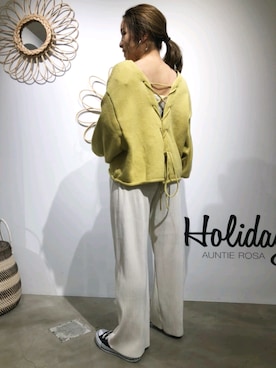 「Auntie Rosa Holiday（アンティローザホリデー）のアイテム（その他パンツ）」を使った、minomushiさん（レディース・147cm）の冬コーディネート