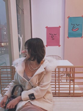 「SNIDEL（スナイデル）のアイテム（ダッフルコート）」を使った、白夜罂粟さん（レディース・168cm）の冬コーディネート