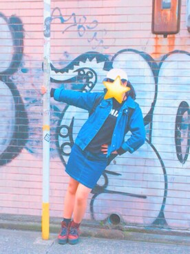 「GRL（グレイル）のアイテム（デニムジャケット）」を使った、ムツミ.さん（レディース・162cm）の春コーディネート