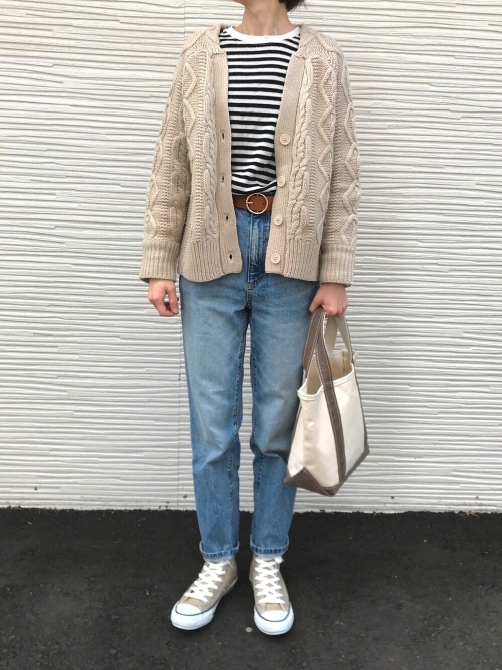 2018AW SLOBE IENA ケーブル ショートカーディガン グレー SLOBE IENA（スローブイエナ）の「ケーブルショートカーディガン