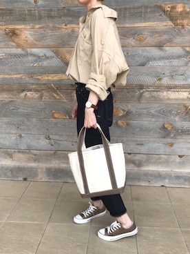 「ヤヌーク」｜「アイテム（アナログ腕時計）」を使った、のっちさん（レディース・161cm）の夏コーディネート