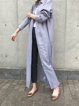 「JOURNAL STANDARD relume（ジャーナルスタンダード　レリューム）のアイテム（シャツワンピース）」を使った、のっちさん（レディース・162cm）の春コーディネート
