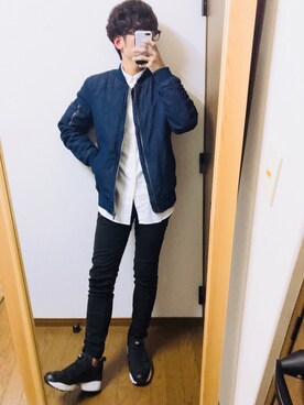 「CONVERSE（コンバース）のアイテム（ブルゾン）」を使った、ゆつへちさん（メンズ・173cm）の春コーディネート