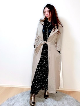 「H&M（エイチ・アンド・エム）のアイテム（ライダースジャケット）」を使った、Nao☆さん（レディース・148cm）の冬コーディネート