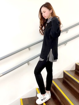 「STUDIOUS（ステュディオス）のアイテム（スウェット）」を使った、Nao☆さん（レディース・148cm）の冬コーディネート