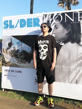 「MISFITS（ミスフィッツ）のアイテム」を使った、kAzuKiさん（メンズ・169cm）の夏コーディネート