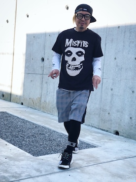 「MISFITS（ミスフィッツ）のアイテム」を使った、kAzuKiさん（メンズ・169cm）の春コーディネート