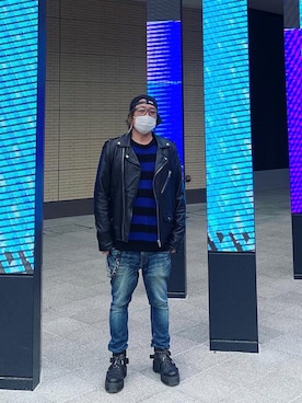 「BEN DAVIS（ベンデイビス）のアイテム（デニムパンツ）」を使った、kAzuKiさん（メンズ・169cm）の春コーディネート