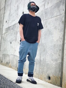 「BEN DAVIS（ベンデイビス）のアイテム（デニムパンツ）」を使った、kAzuKiさん（メンズ・169cm）の春コーディネート