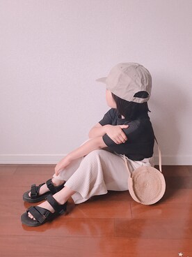 「CIAOPANIC TYPY（チャオパニックティピー）の【ママとおそろい】サーマルスリットパンツ（その他パンツ）」を使った、菊一さん（キッズ・110cm）の夏コーディネート