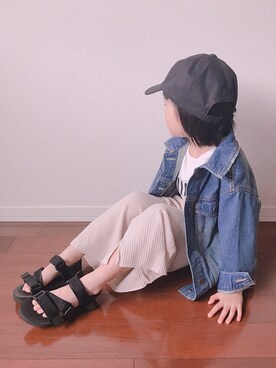 「CIAOPANIC TYPY（チャオパニックティピー）の【ママとおそろい】サーマルスリットパンツ（その他パンツ）」を使った、菊一さん（キッズ・110cm）の夏コーディネート