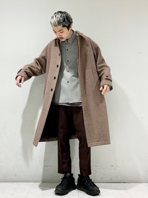 斉藤 遼 Hare 静岡パルコ Hareのステンカラーコートを使ったコーディネート Wear